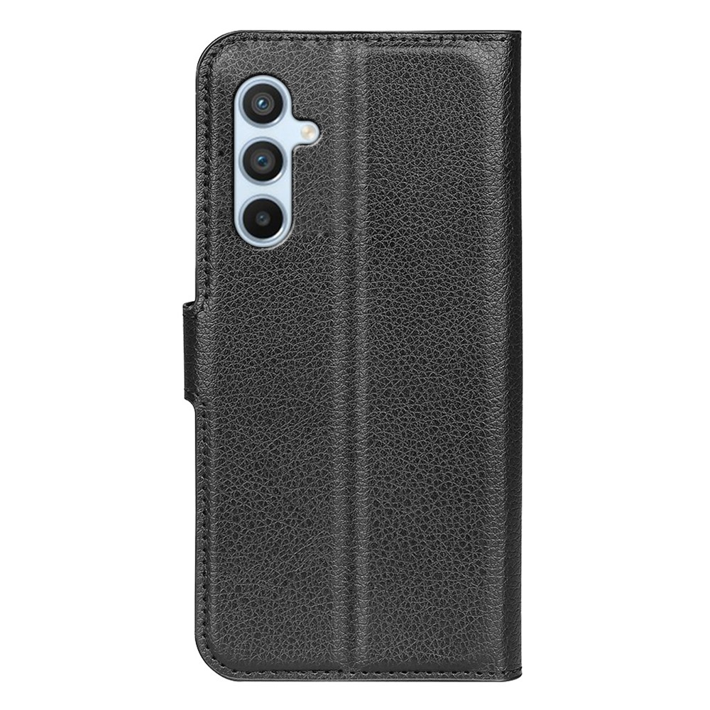 Samsung Galaxy A54 5G Leder Tasche Flip Cover Litchi Look - Schwarz