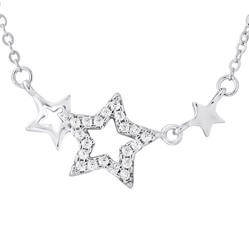 Collier ÉTOILE - Oxydes de zirconium - Argent plaqué or rose