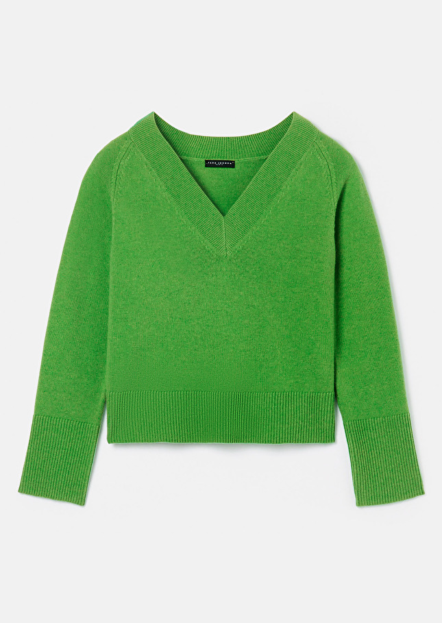 Pull Penelopevert en laine mérinos et alpaga