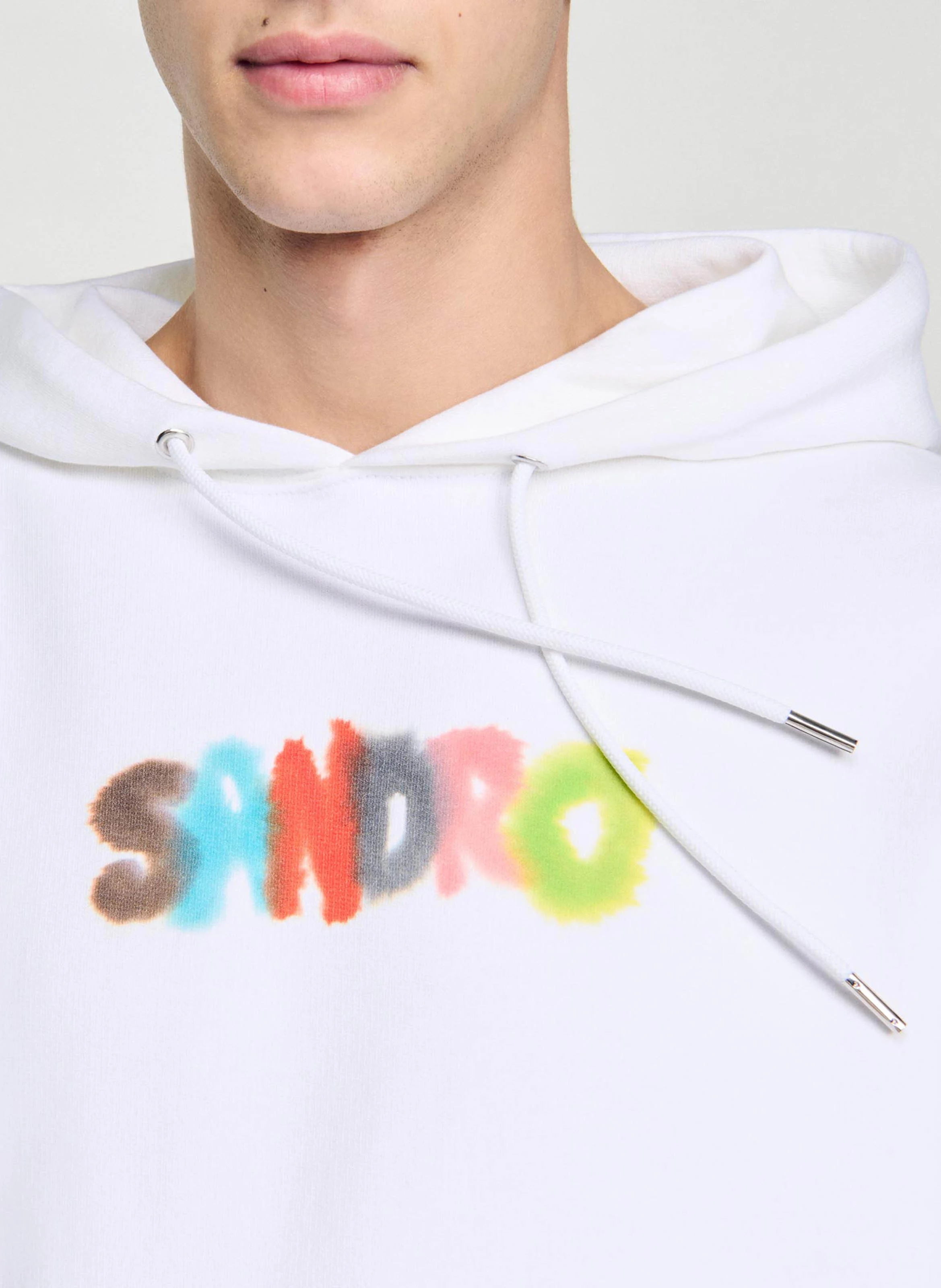Sweat à capuche imprimé en coton | Blanc