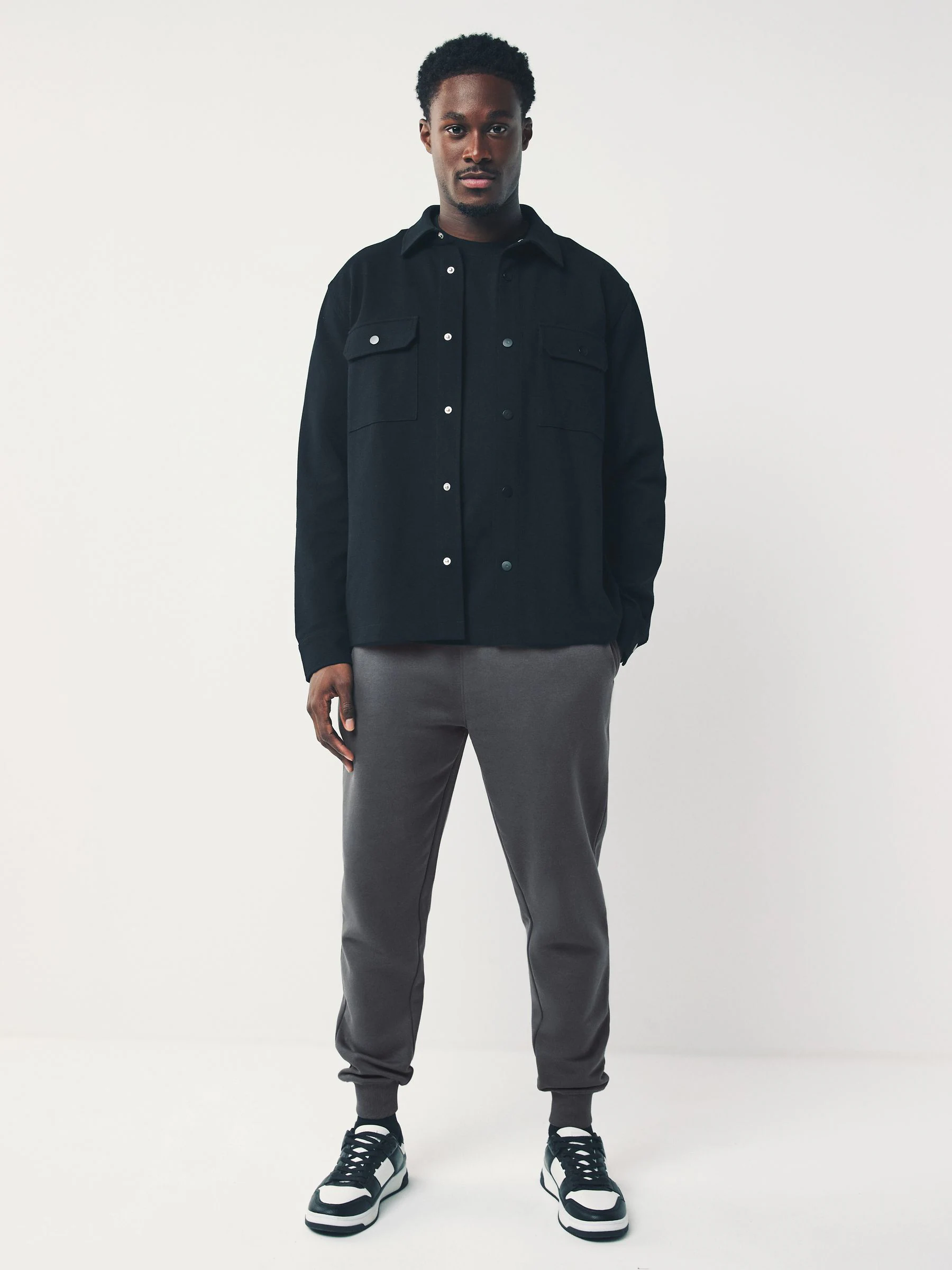 Leisteen grijs - Slim Fit - Katoenrijke Jersey Joggingbroeken