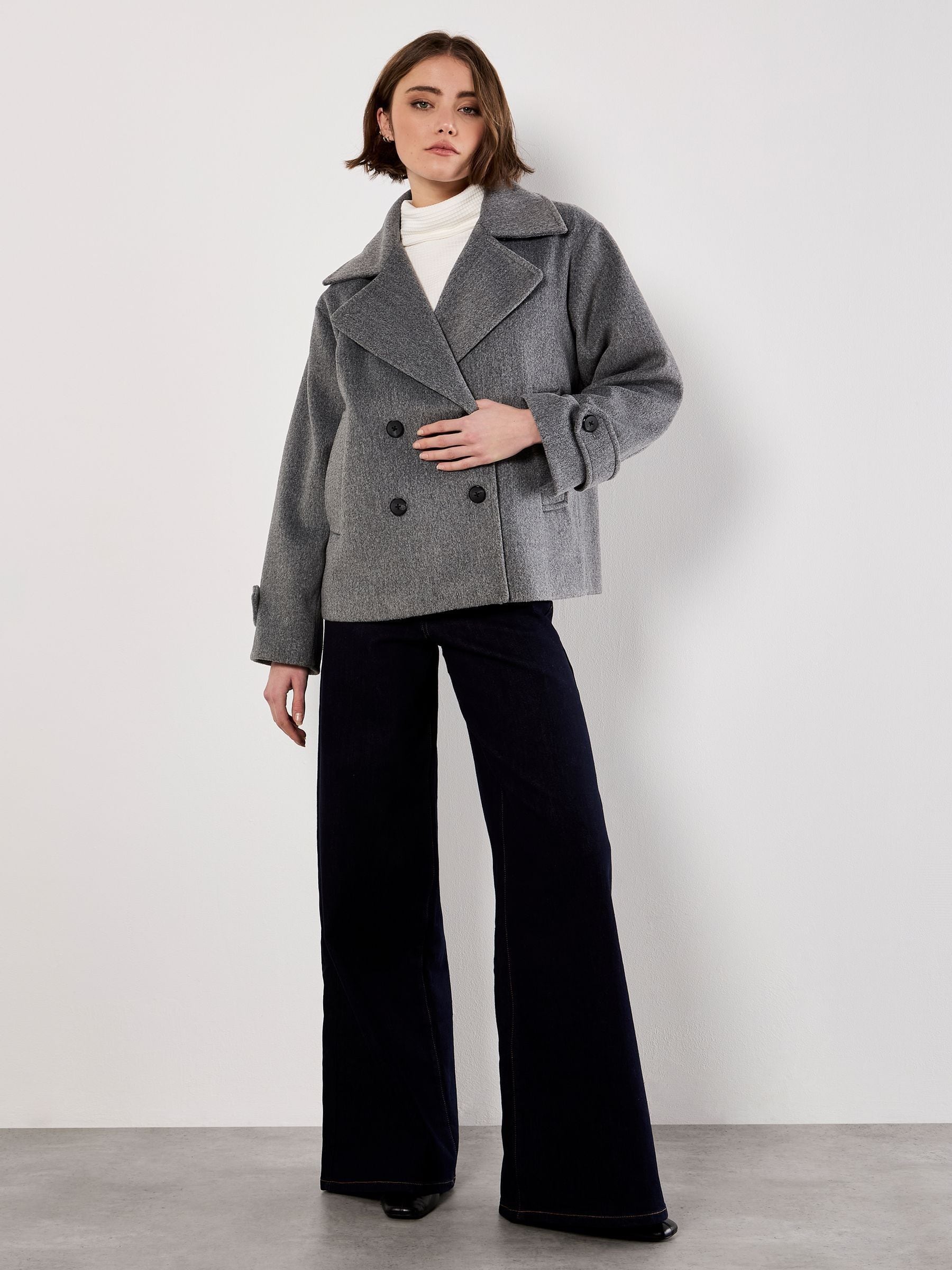 Grijs - Apricot Tailored Short Trench Jacket