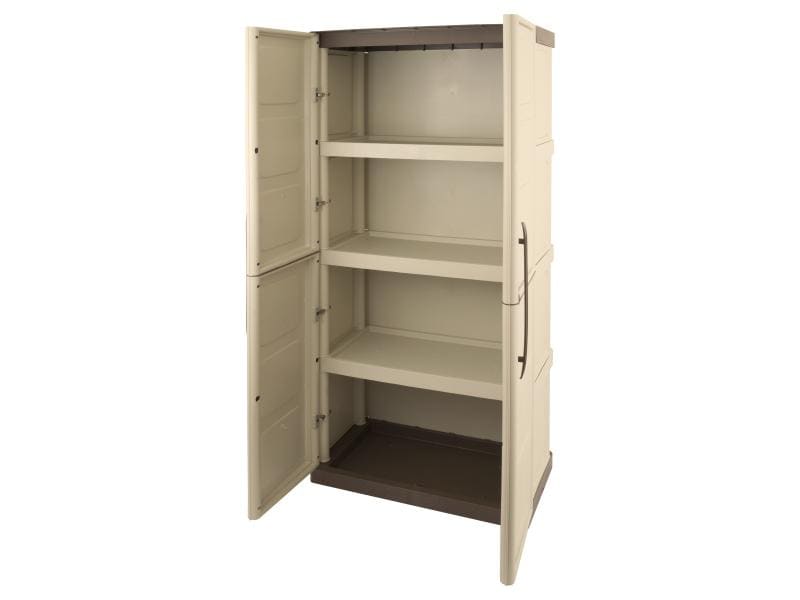Art Plast Gartenschrank Taupe/Elfenbein Kunststoffschrank für den Garten
