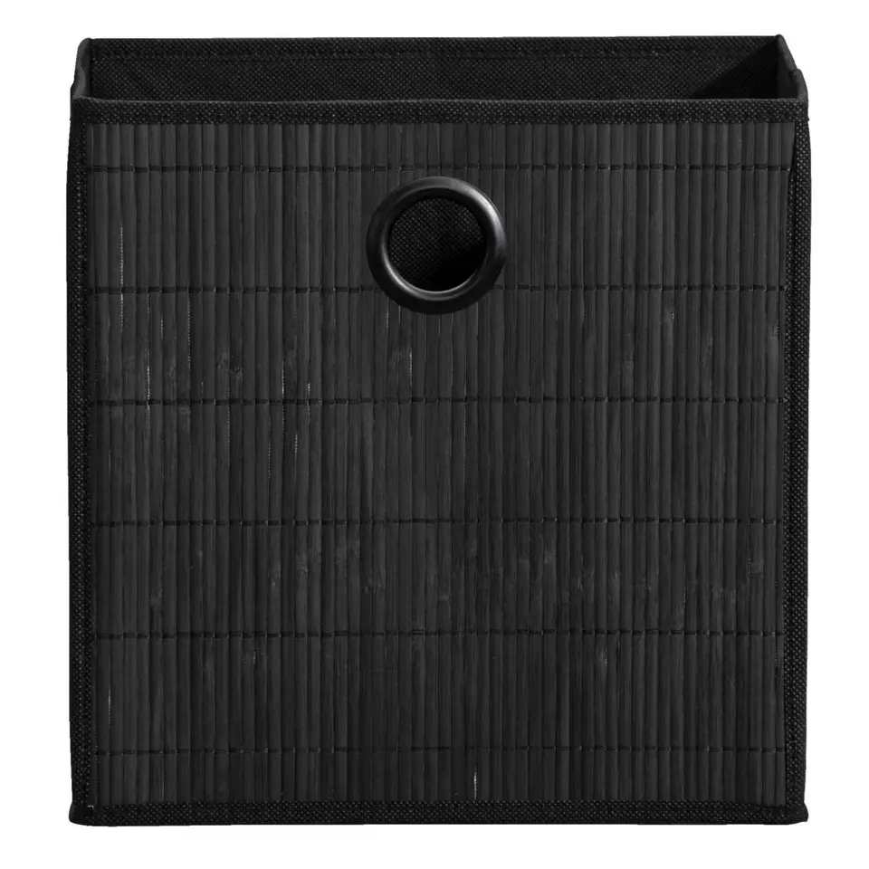 Opbergbox Kenzi bamboe - zwart - 31x31x31 cm