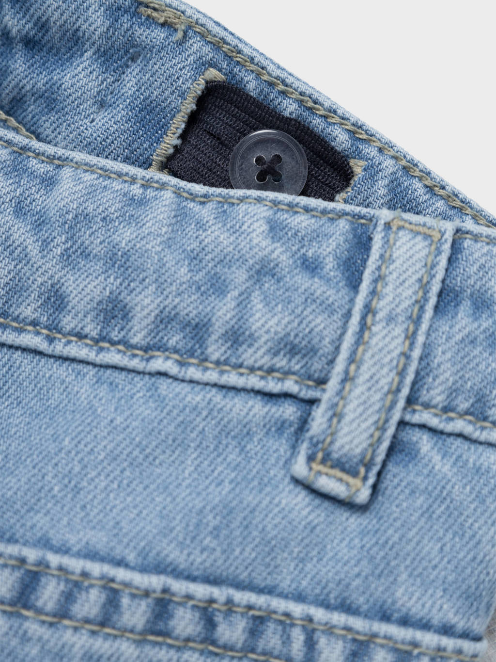 NAME IT straight leg jeans NKFROSE met sterren light blue denim