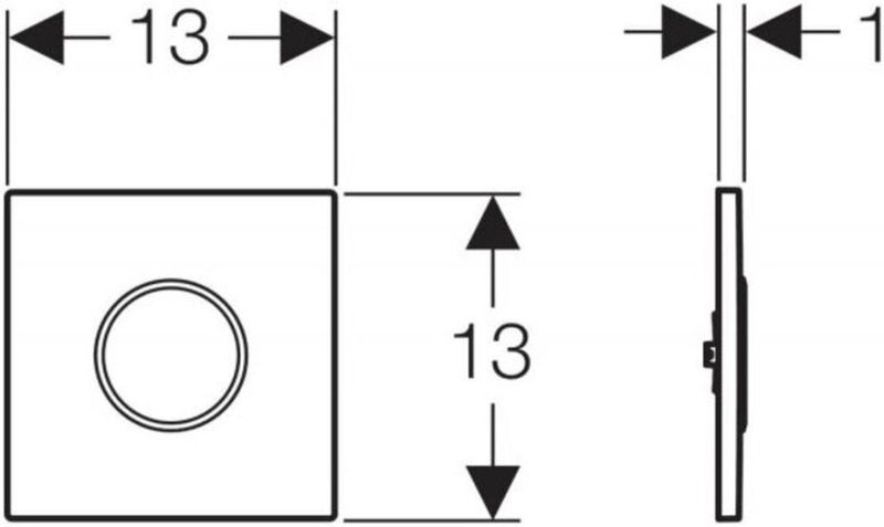 Geberit - Type 10 - Bedieningsplaat Urinoir - Matzwart/RVS - Elektronische Spoelactivering