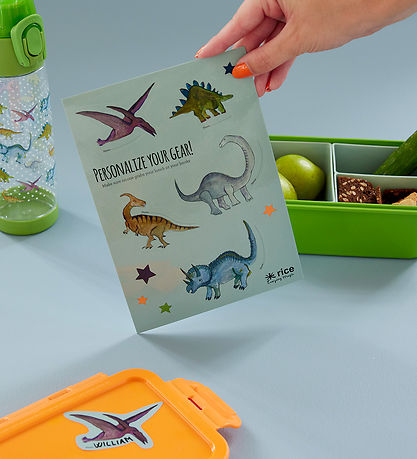 Rice Klisterm?rker Til Madkasse - 10 stk. - Støvet  Grøn/New Dino