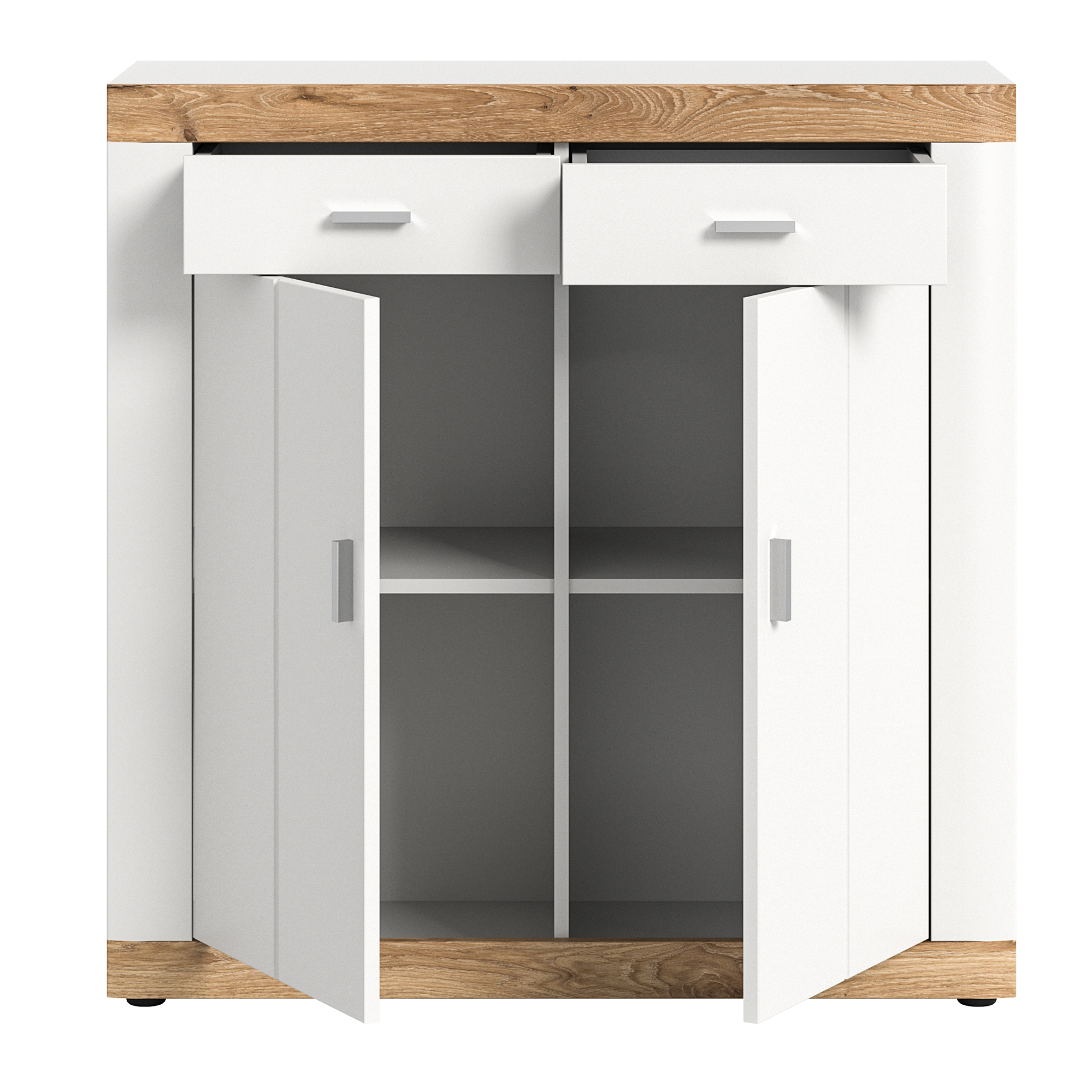 Kommode LAREDO - weiß-Nox Oak - 101 cm