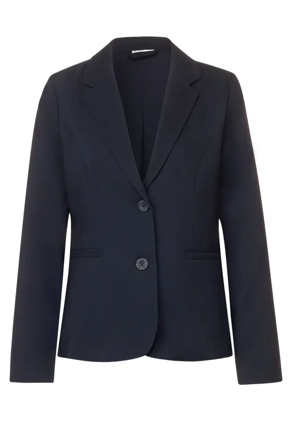 Twill Blazer in Unifarbe - deep blue