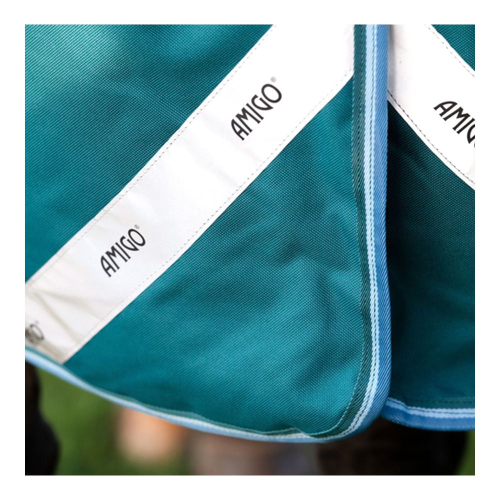 Horseware AMIGO BRAVO 12 REFL PLUS 400G - Couverture de paddock + couvre-cou storm green/turquoise/aqua