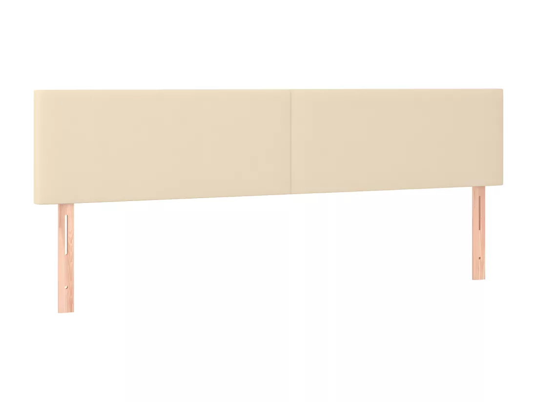 Sommier tapissier avec matelas et LED Crème 160x200 cm Tissu