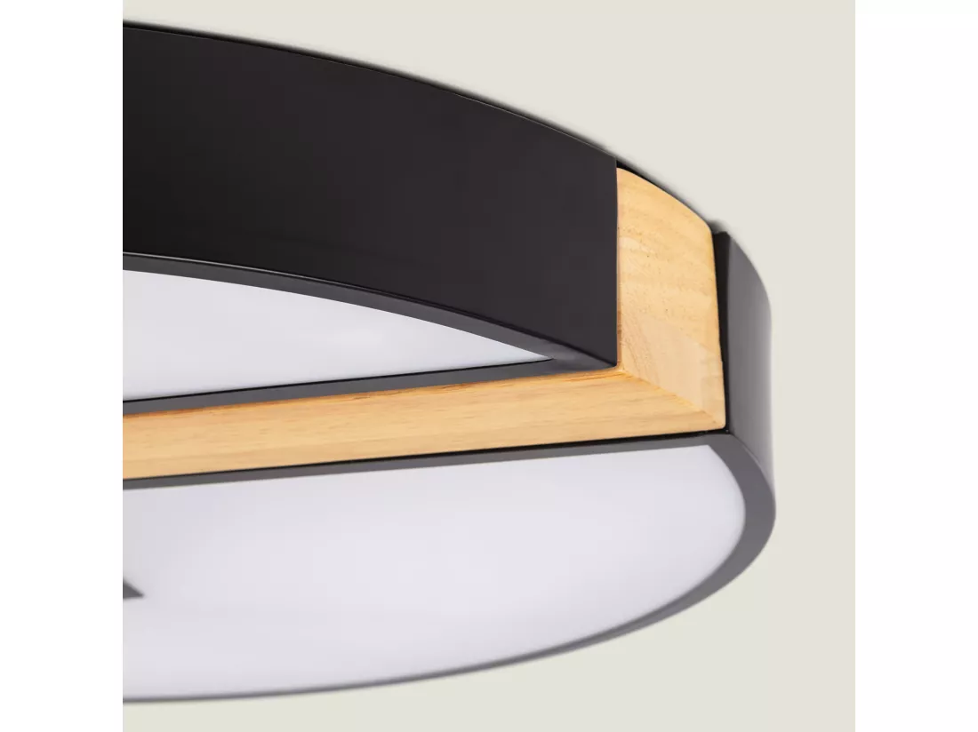 Plafonnier LED Rond Métal 27WCCT Sélectionnable Brusk Ø500 mm Noir