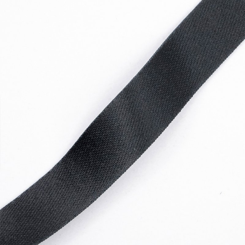 Tour de cou polyester noir recyclé pour badge avec mousqueton - pochette de 10