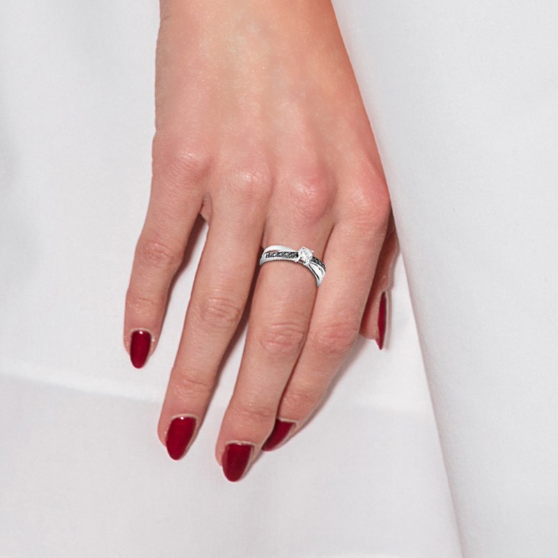 Bague - Noir/blanc - Argent 925