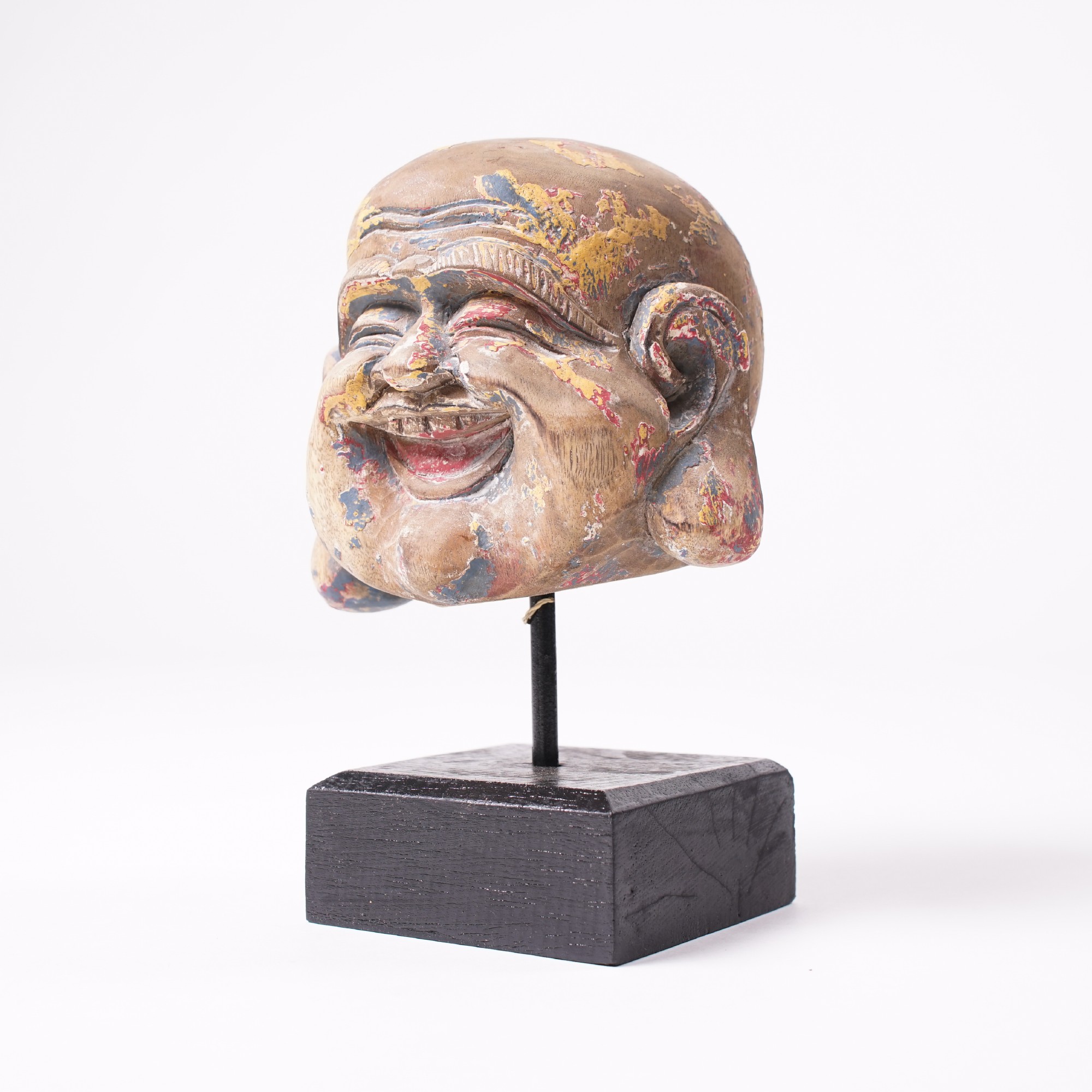 lachender Buddha, klein, natur, T 14 cm, B 12 cm, H 19 cm von fischer's lagerhaus