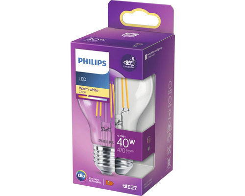 LED-lamp A60 helder E27/4,3W (40W) 470 lm 2700 K warm wit