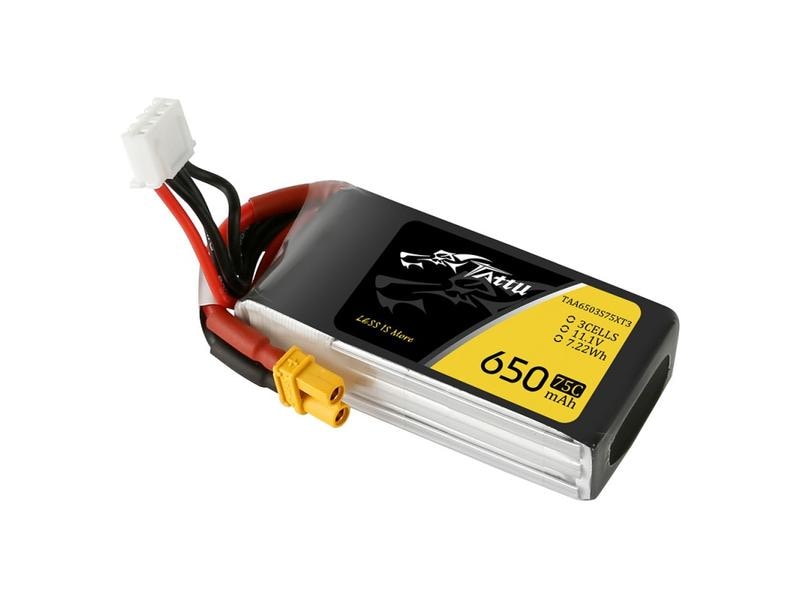 Tattu RC-Akku LiPo 650 mAh 11.1 V 75C 3S LiPo Akku für Flugmodelle und Multikopter mit XT30 Stecker