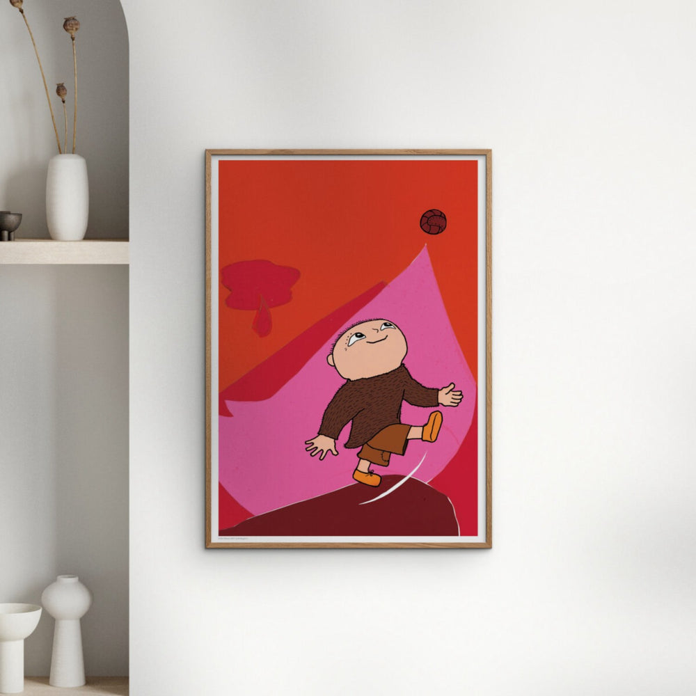 Køb Poster & Frame Alfons Åberg - Alfons Og Uhyret - Alfons Spiller Bold