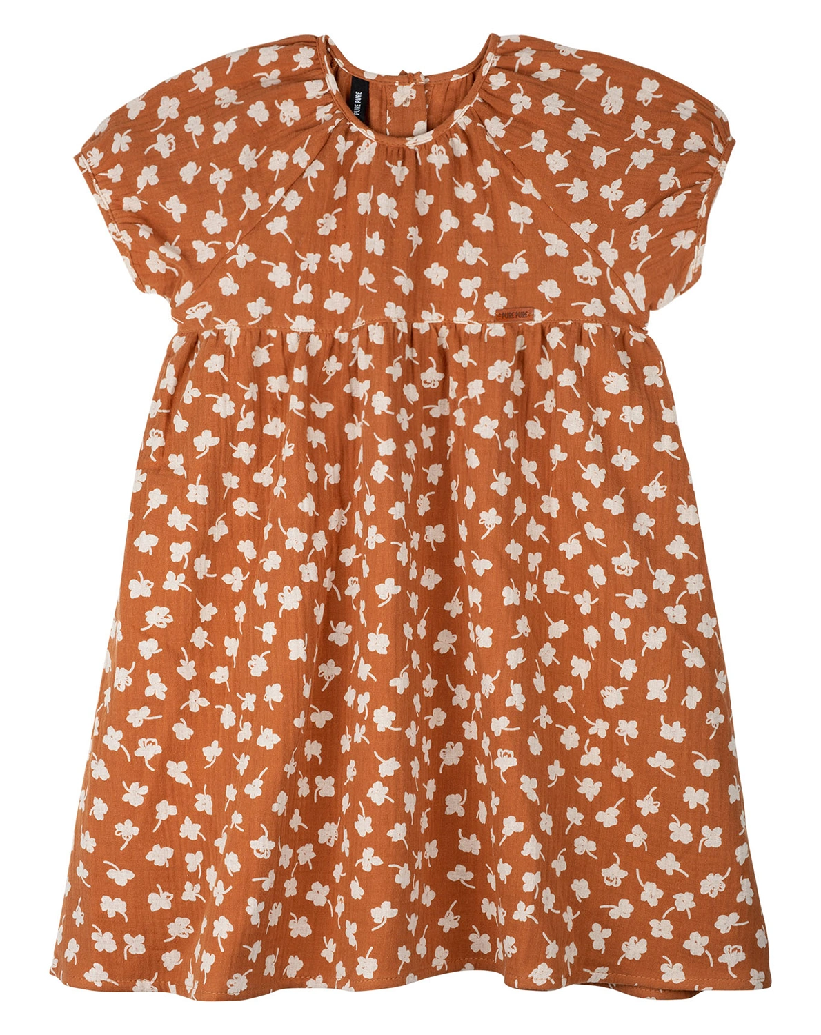 Mull-Kleid SOMMERBLUMEN in karamell