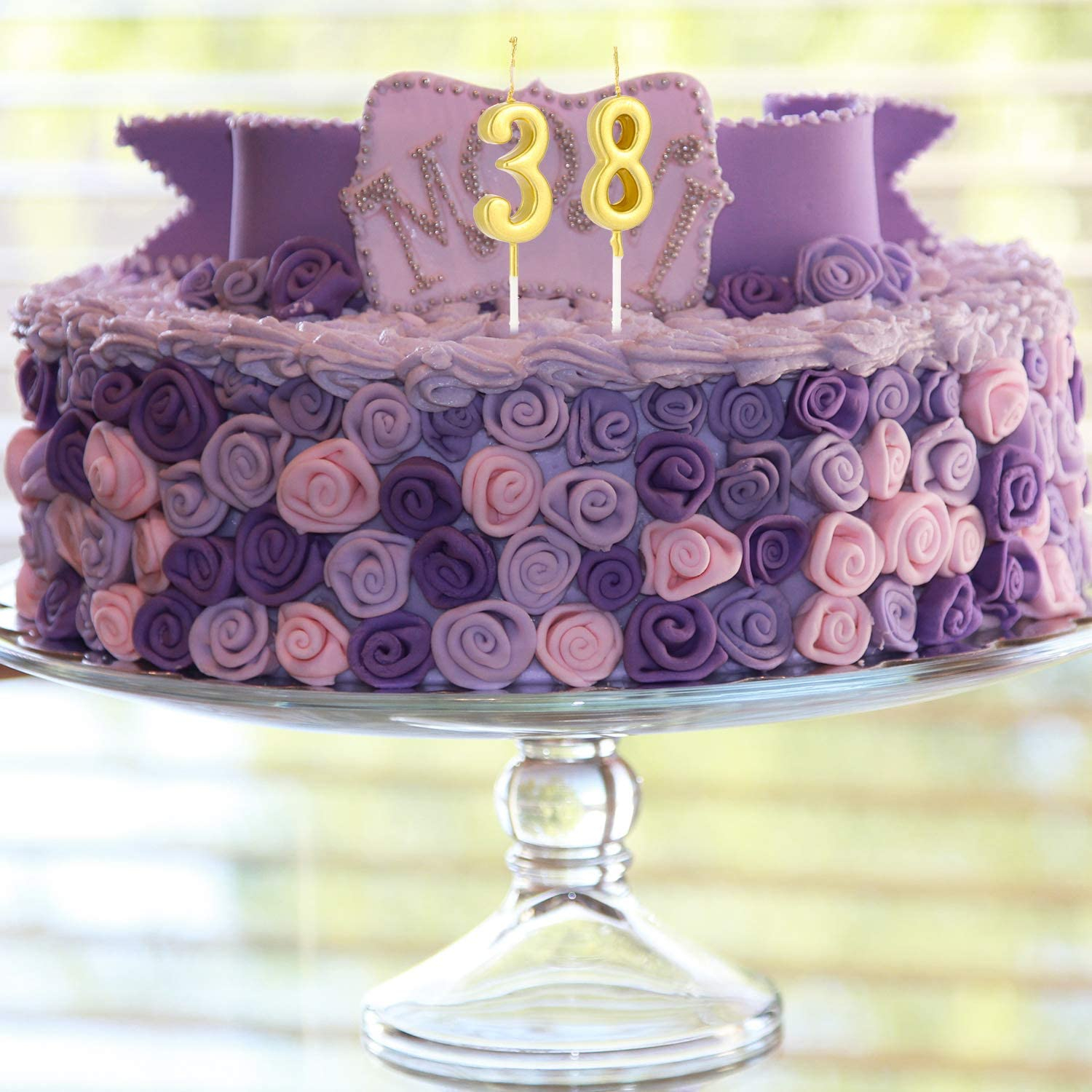 Zahlen Geburtstags Kerze Kuchenstecker Happy Birthday Deko für Torten / Kuchen - Zahl 5 / Gold