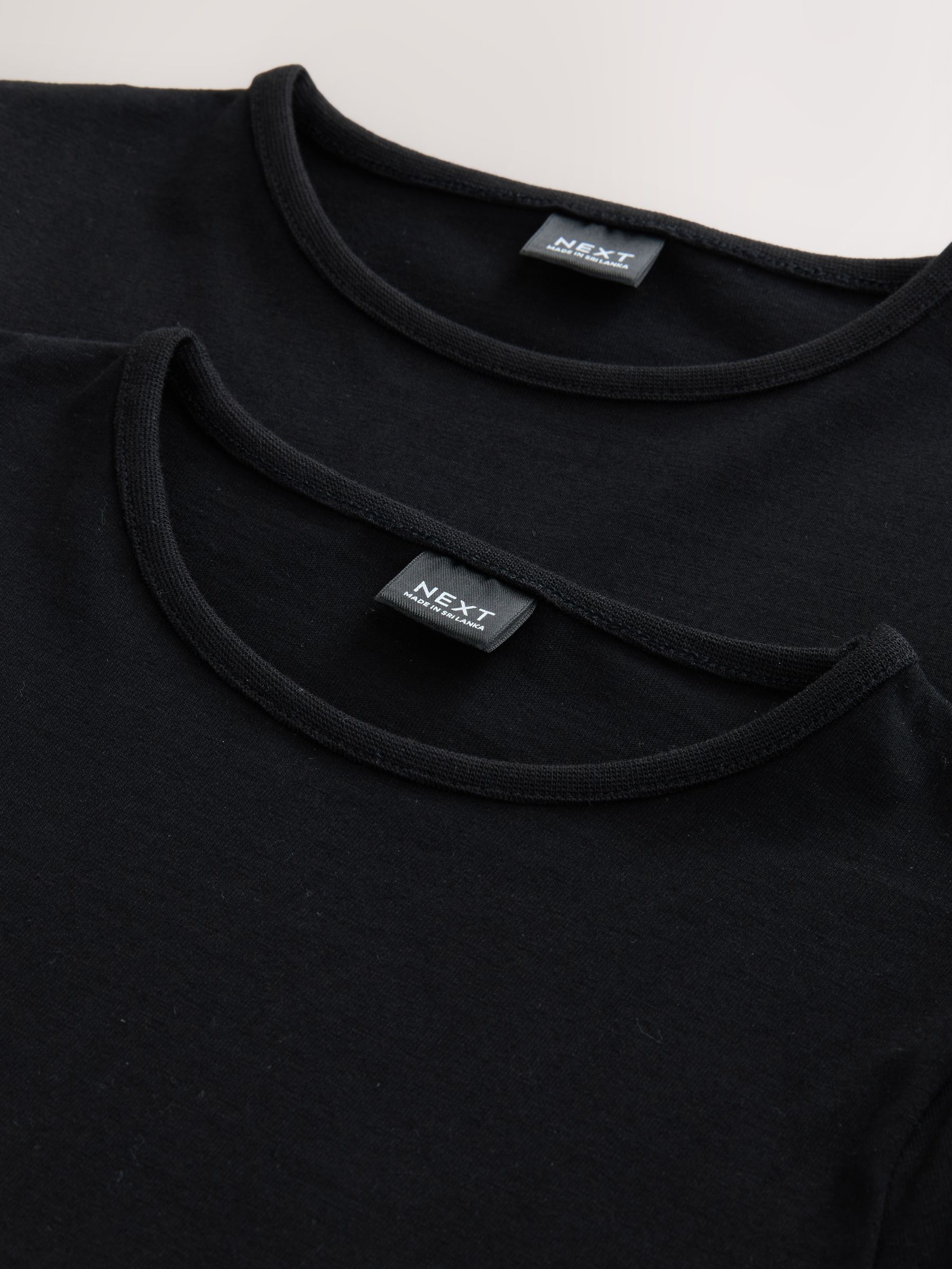Zwart - 2 -pack T-shirts met pofmouwen (3-16jaar)