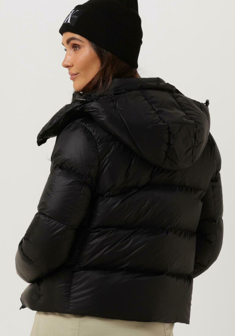 CALVIN KLEIN zwarte calvin klein gewatteerde jas ck mw down short puffer