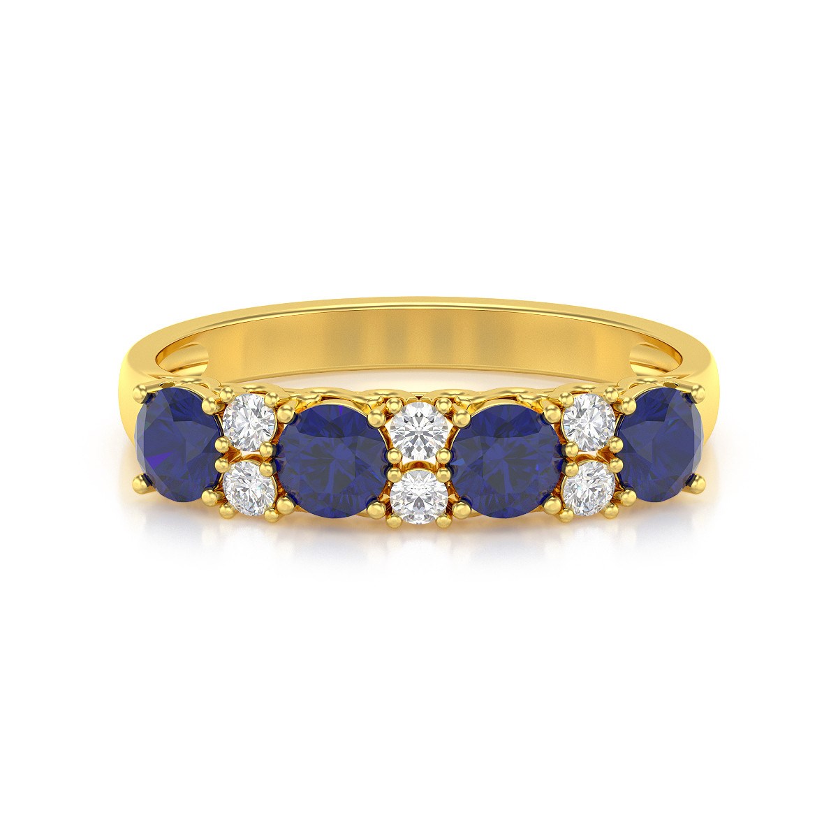 Bague ADEN Or 585 Jaune Saphir et diamants 2.650grs