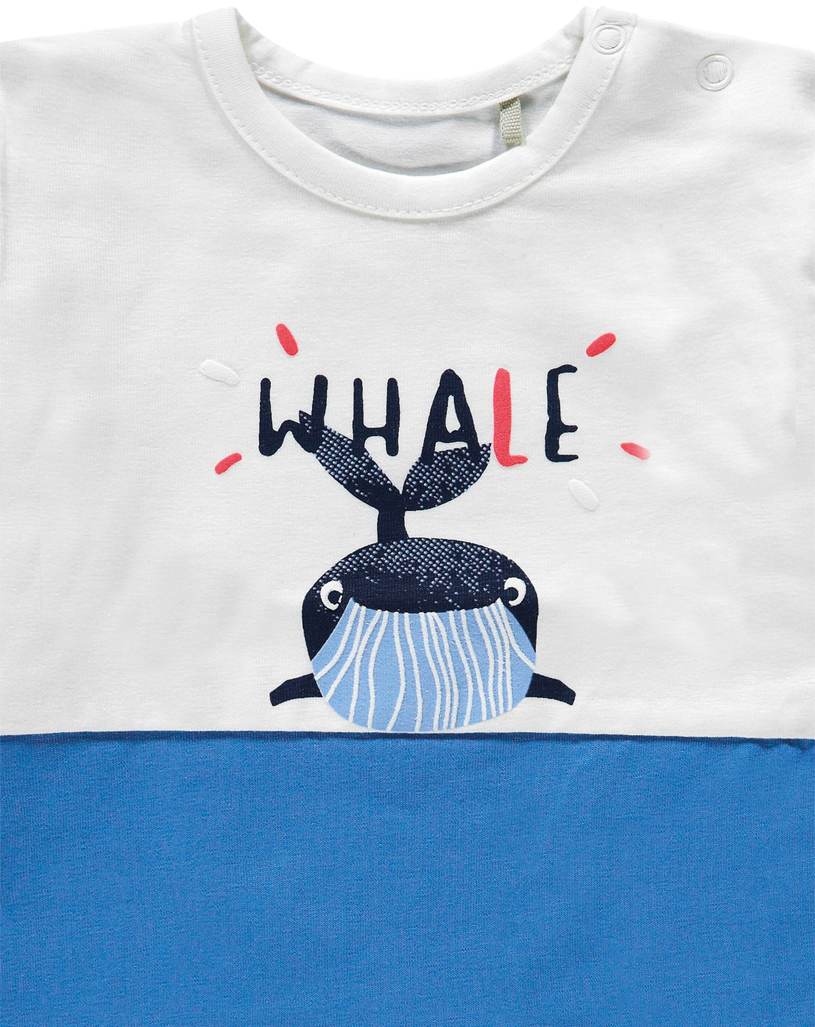 T-Shirt WHALE in white/regatta blue