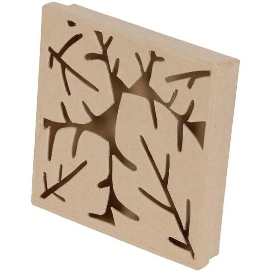 Boite végétale carrée 17x17x3cm - Kraft