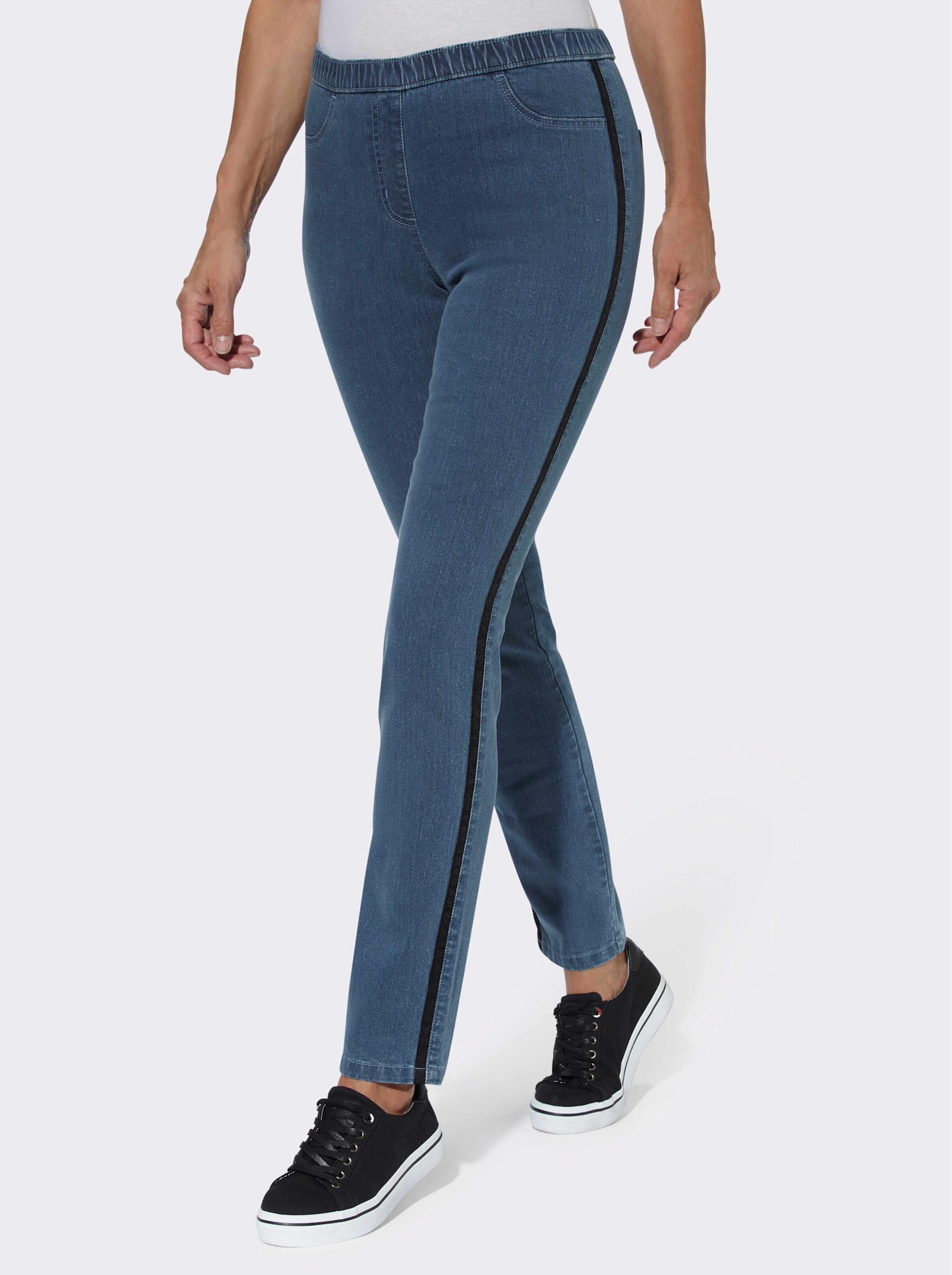 Thermojeans mit Galonstreifen