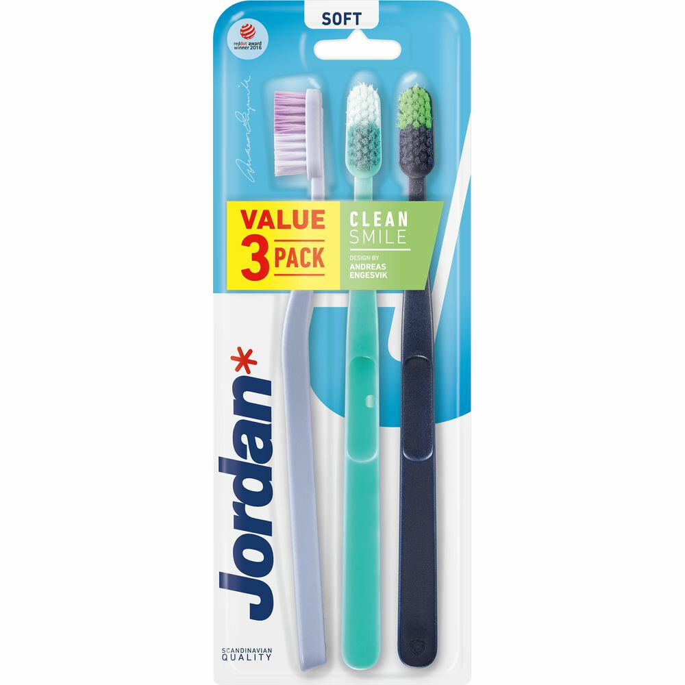 Jordan Tandenborstel Clean Smile Soft3 stuks