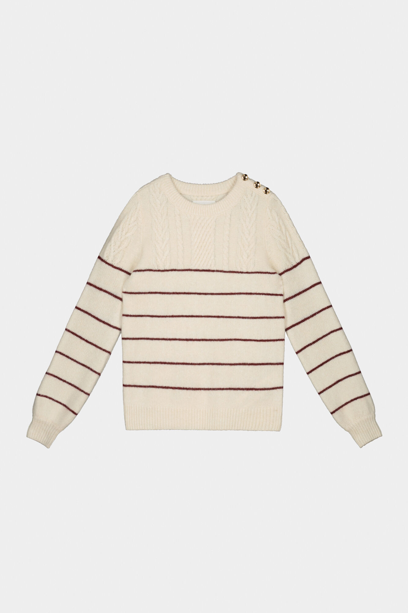 Camisa de malha trançada listrada