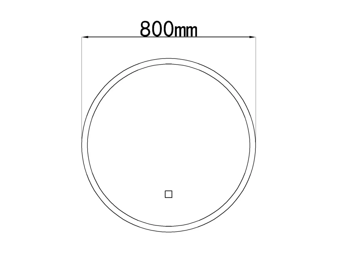 LuxuryBain- Miroir de salle de bain LED 80x80cm rond à intensité variable et interrupteur tactile. LB-228080-80-80
