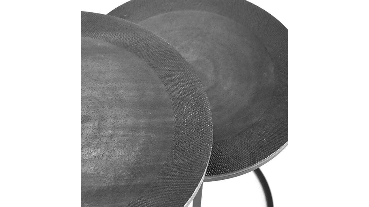 Salontafelset Antiek Ash IV-52.026 Pair ⌀40  x H50 cm