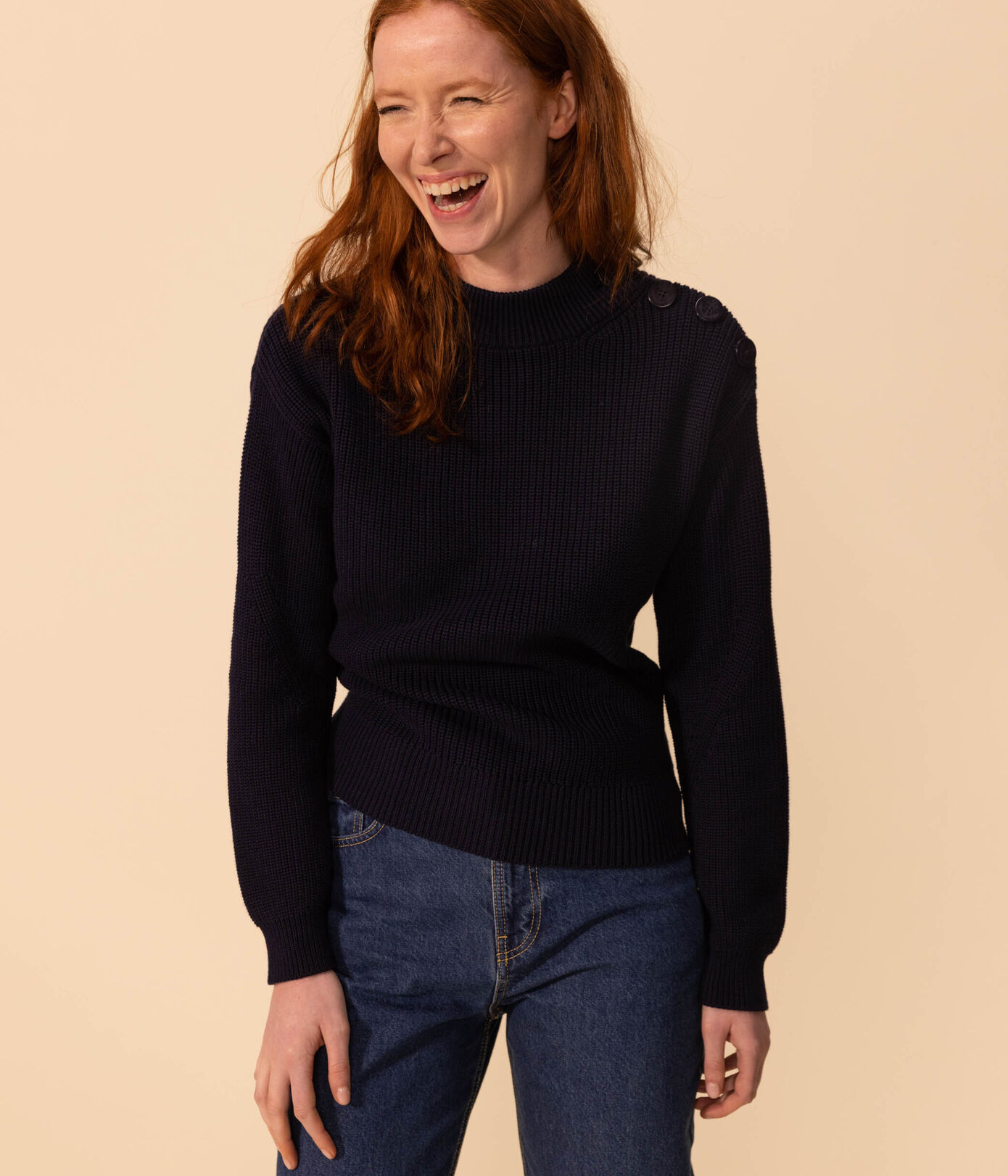 Pull en côte anglaise en coton Femme