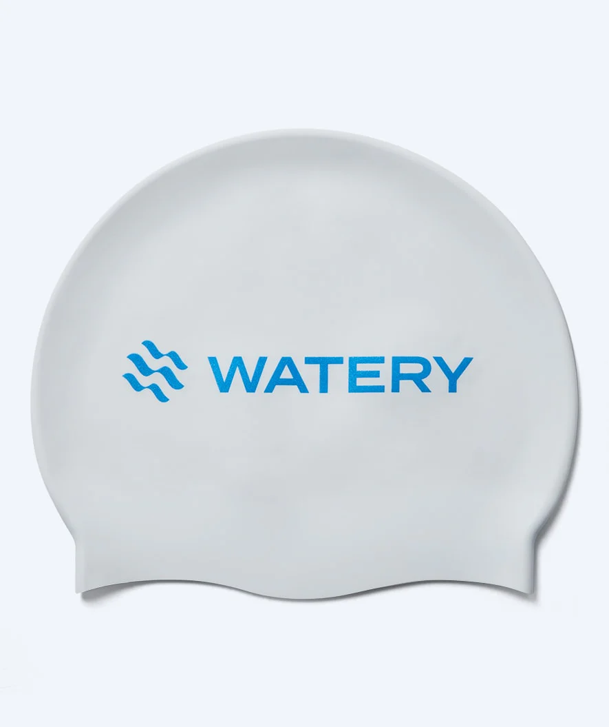 Watery badehætte - Signature Metallic - Hvid/blå