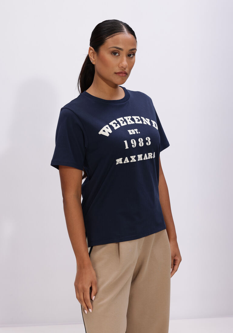donkerblauwe max mara t-shirt tenue