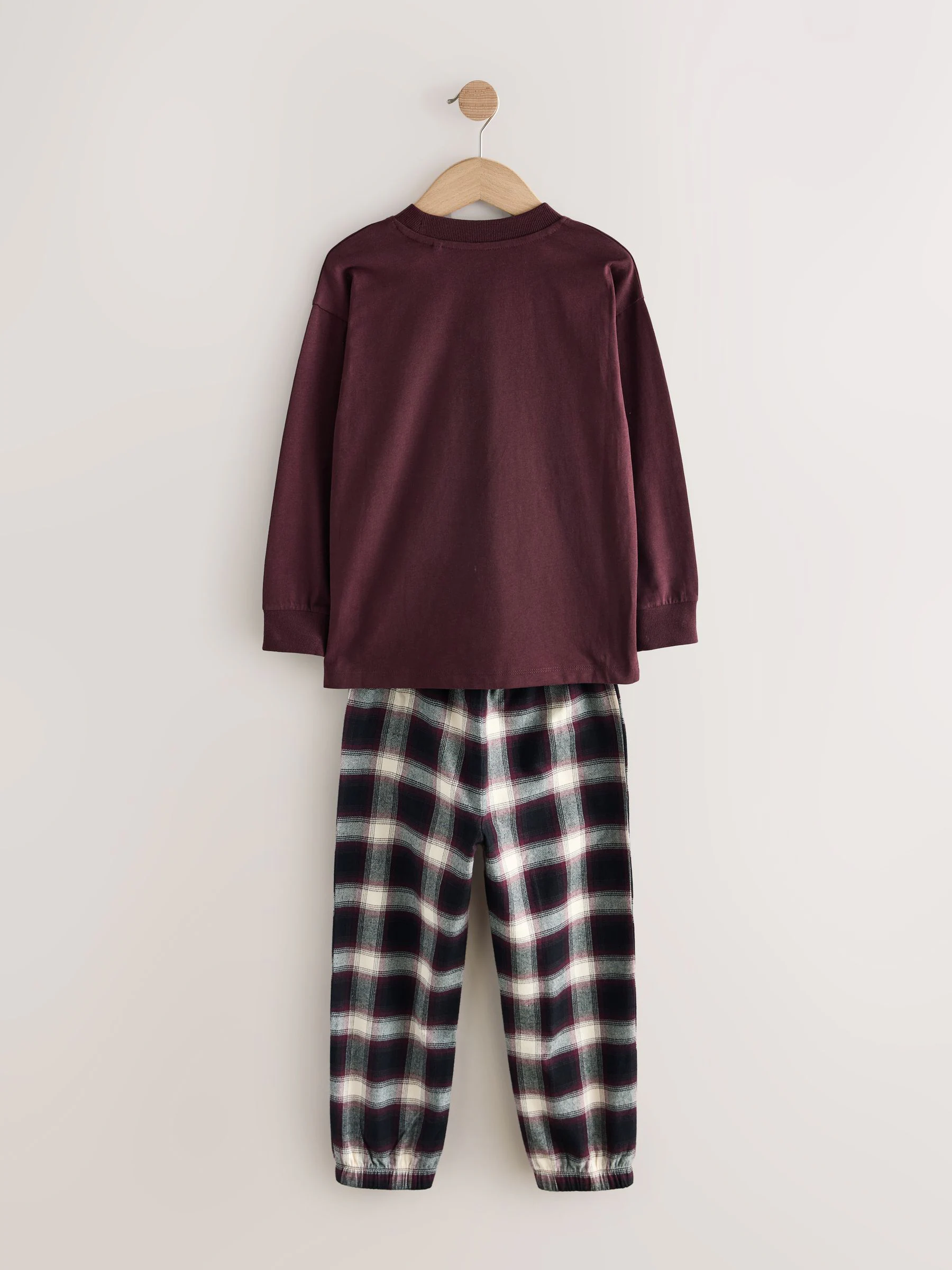 Bordeaux Rood/Bruin - Verpakking van 3 geweven geruite pyjama's (3-16 jr)