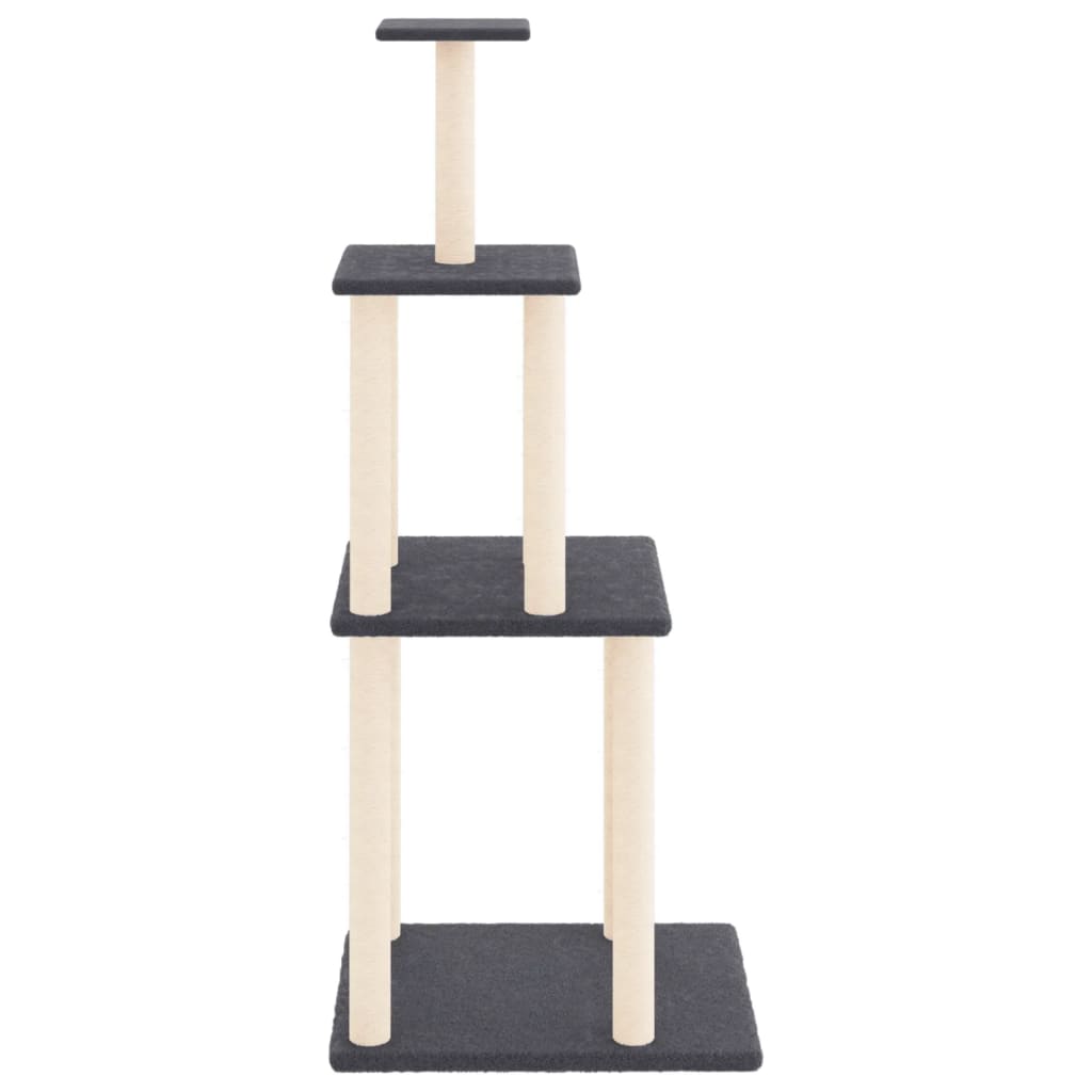 Arranhador para gatos vidaXL com postes de sisal cinza escuro