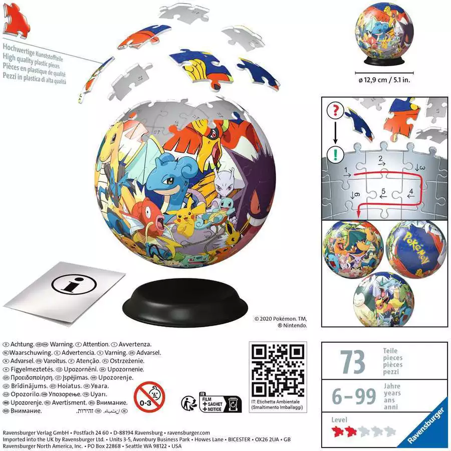 Ravensburger Puzzle-Ball Pokémon bunt