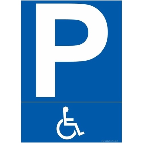 Panneau Parking PMR pictogramme handicapé - Divers formats