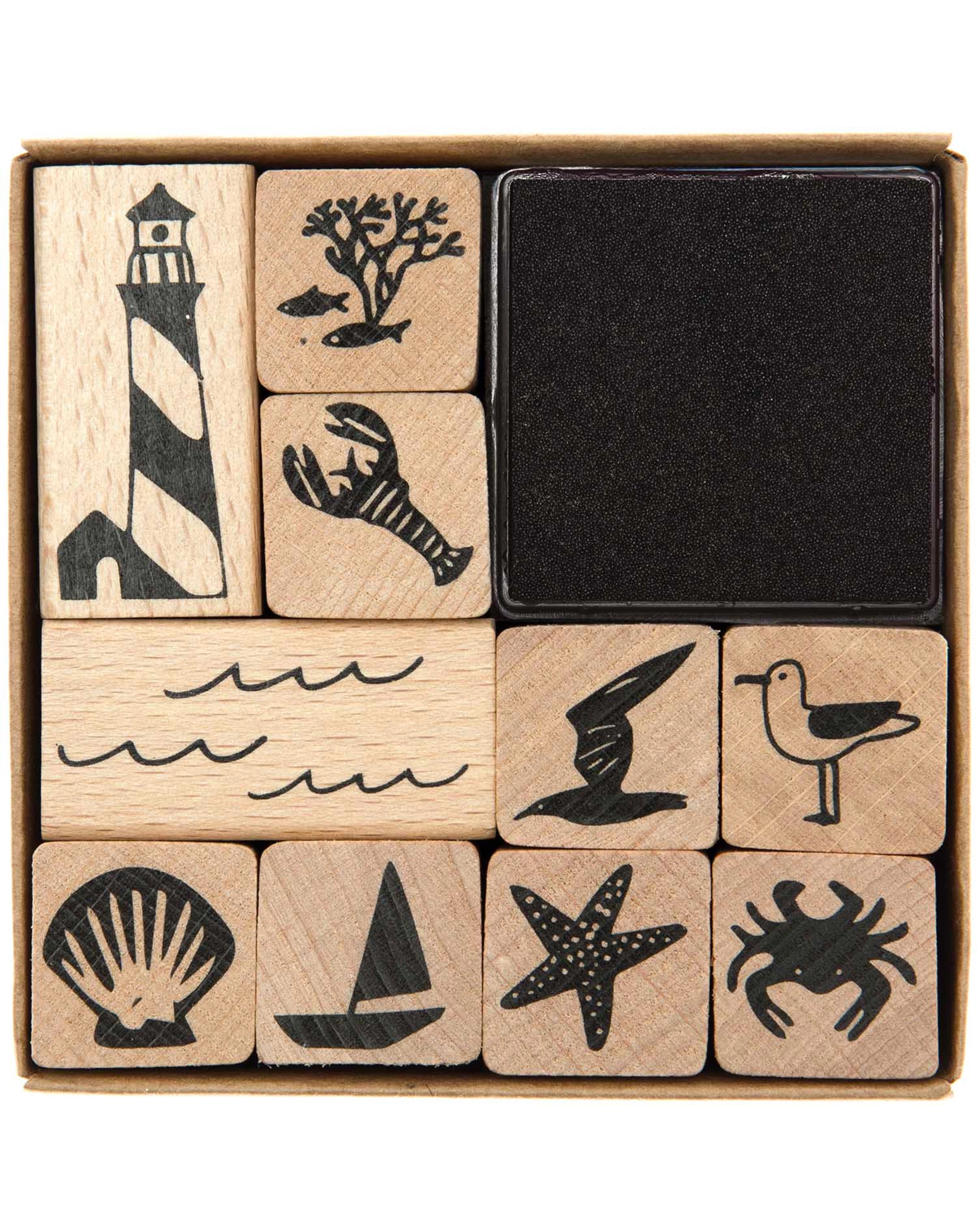 Stempel-Set MARITIM 11er-Pack aus Holz