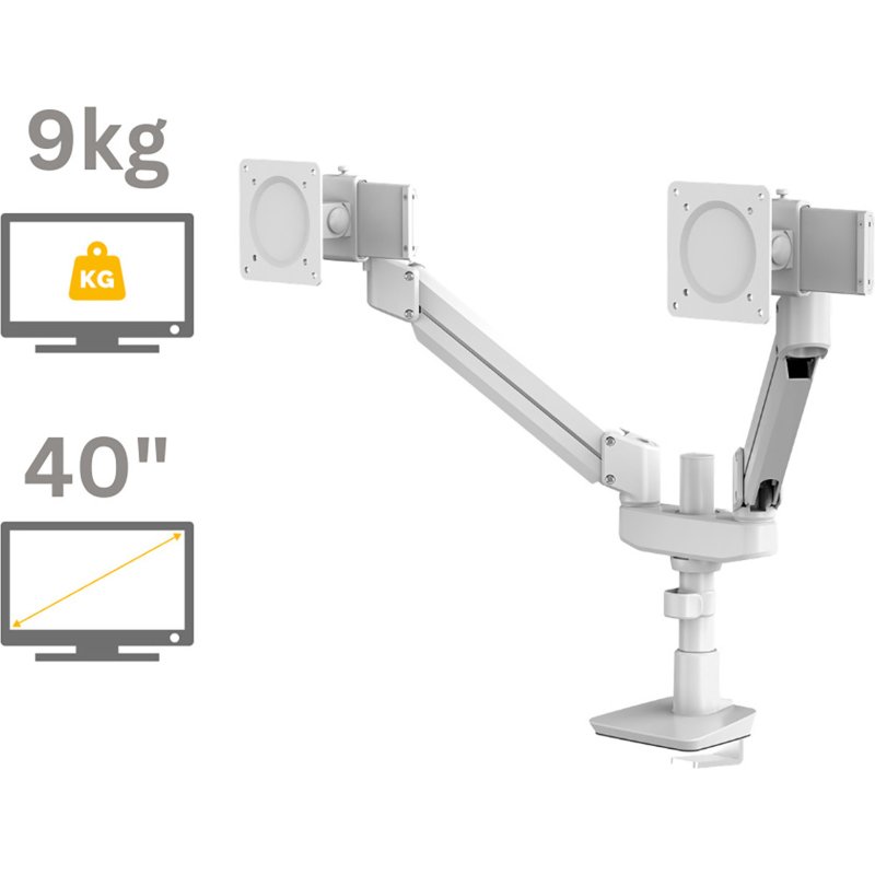 Bras support écran double compact avec glissières Tallo Top Mount Fellowes