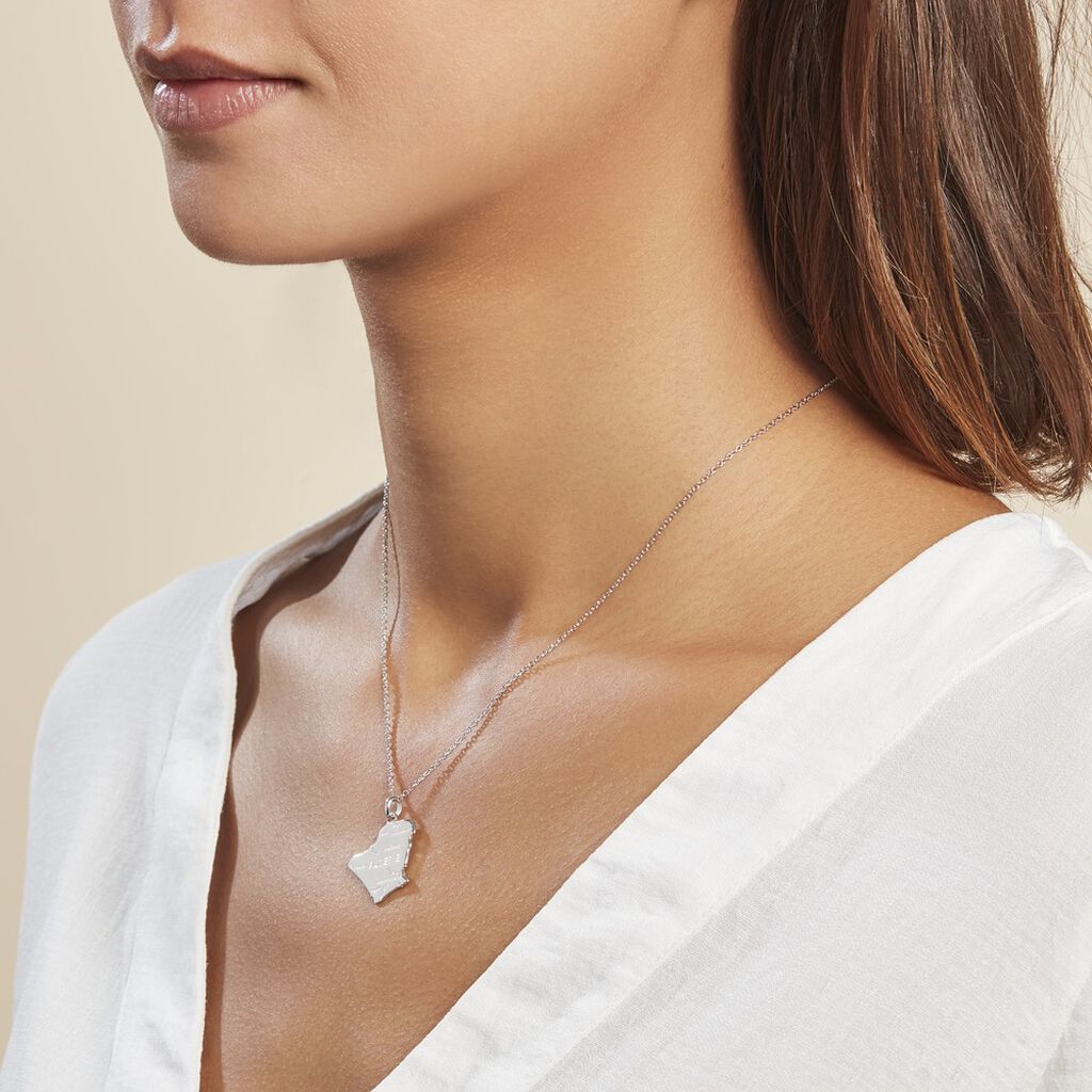 Pendentif Thea Argent Blanc