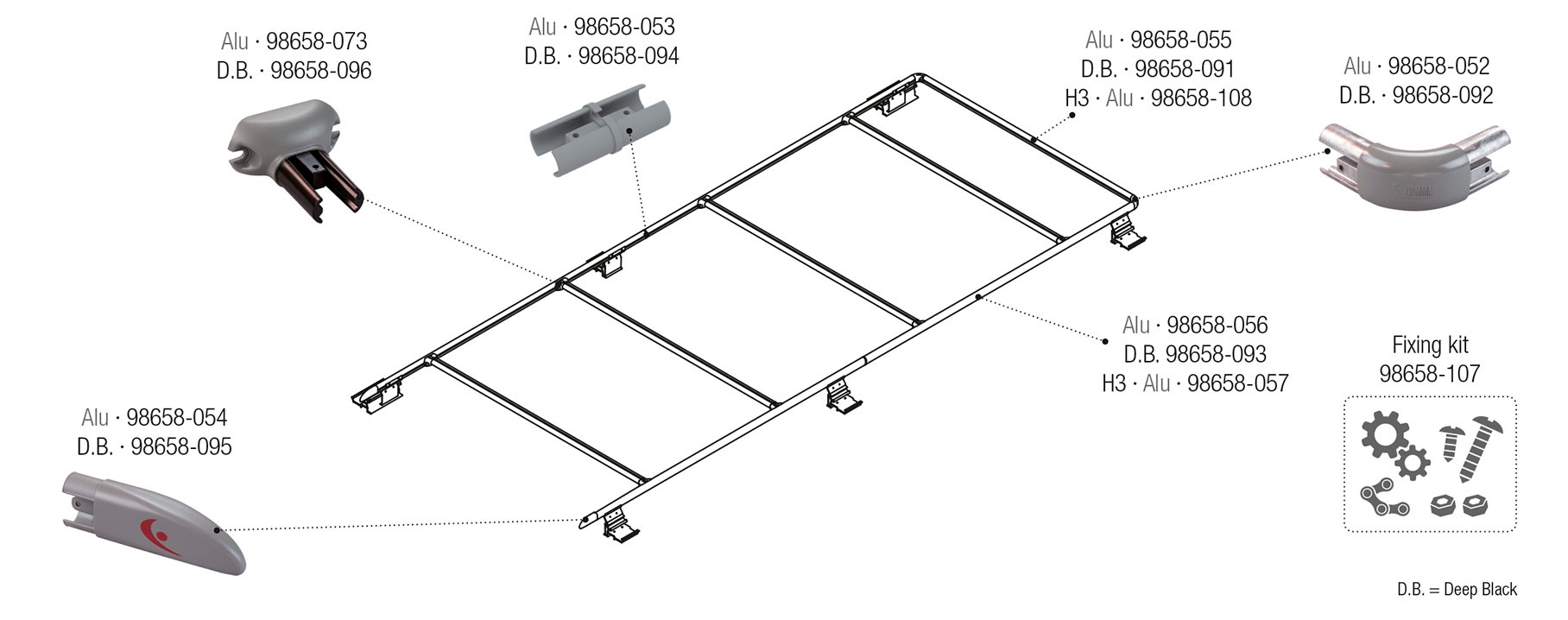 Fiamma Relingspitze für Rail Ducato Fiamma Artikelnummer 98658-054