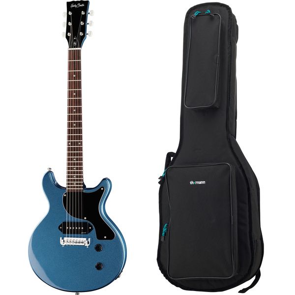 Harley Benton DC-Junior Pelham Blue Bundle