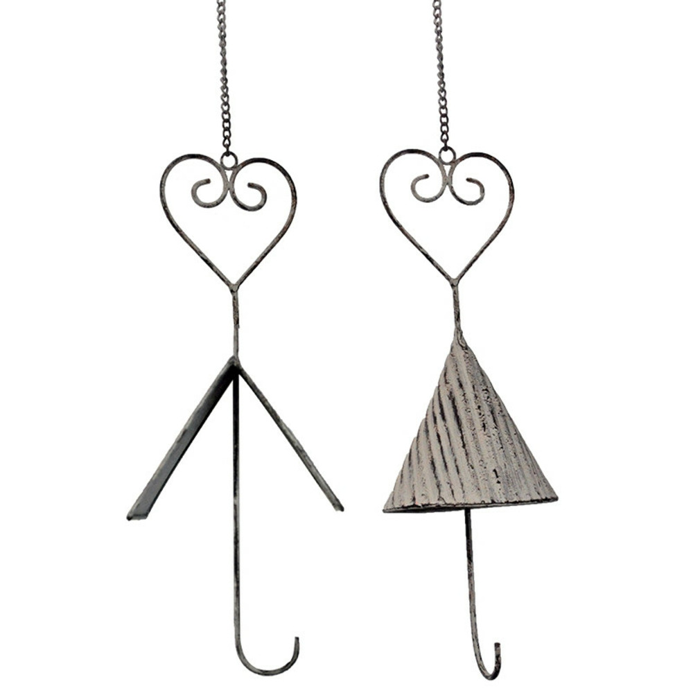 Ensemble 2 mangeoires oiseaux coeur 12x62cm
