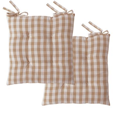 Galette de chaise vichy – lot de 2