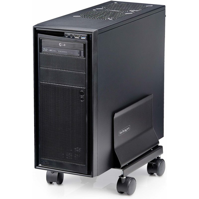 StarTech.com Support Mobile pour Unité Centrale, Support Mobile pour Unité Centrale PC à Roulettes, Charge Maximale de 21kg, Chariot à Roulettes pour Ordinateur de Bureau, Chariot en Acier, Support Réglable