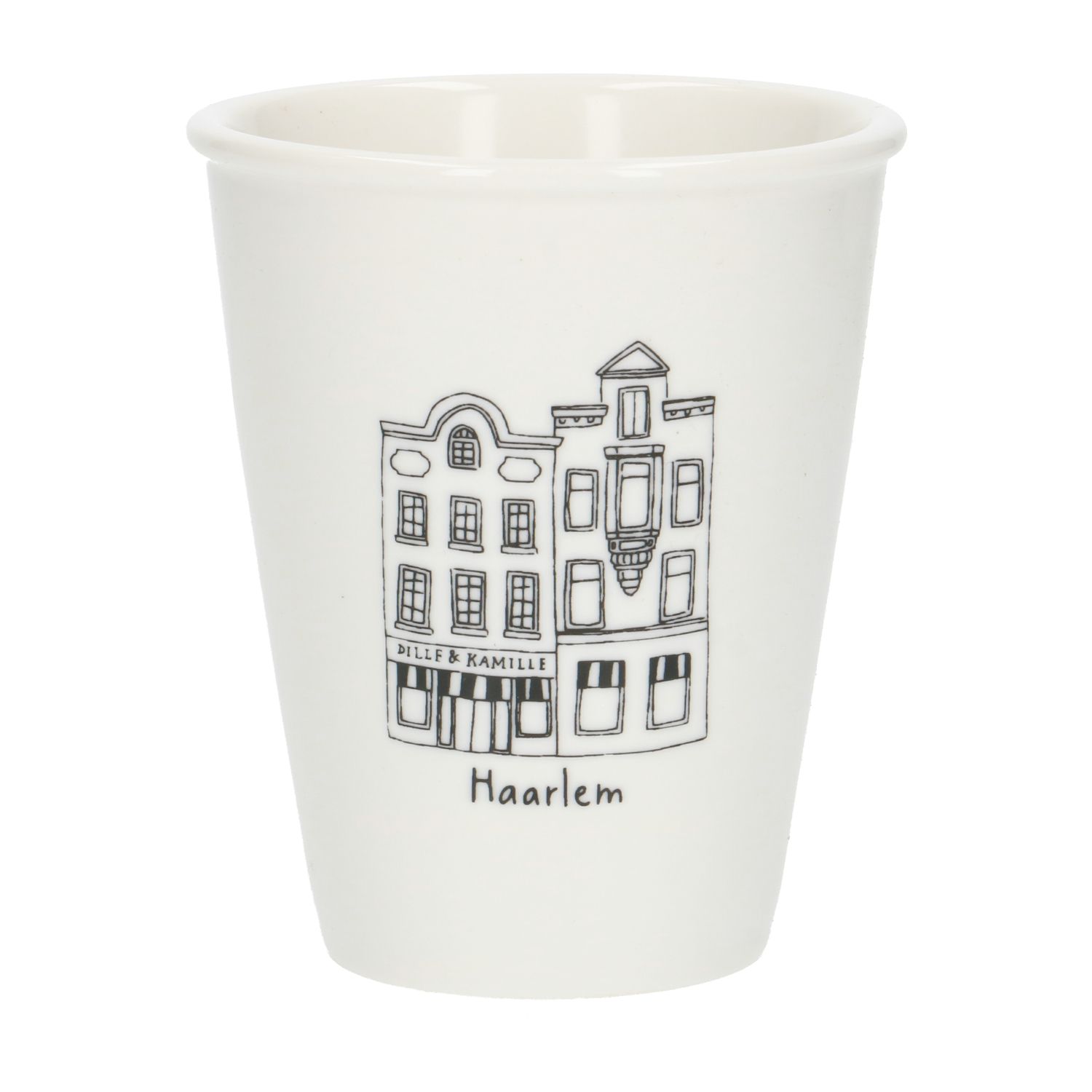 Gevel mok, Haarlem, porselein, 200 ml